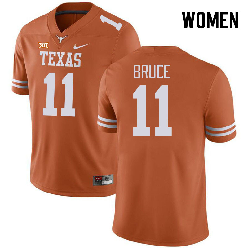 Women #11 McCoy Bruce Texas Longhorns College Football Jerseys Stitched-Orange